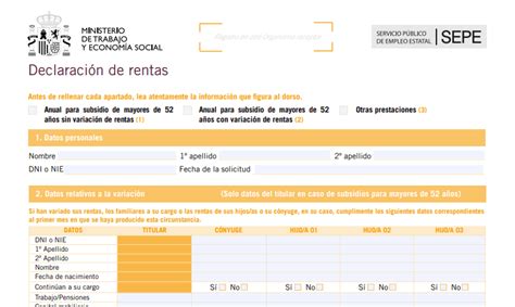 declaracion de rentas sepe plazos